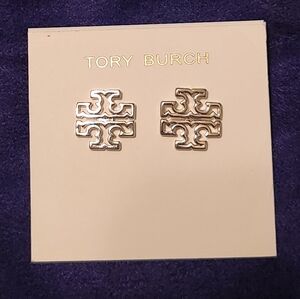 Tory Burch Silver Britten Stud Earrings NWT